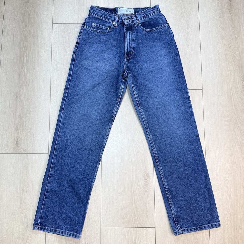 VTG Y2K Fossil Brand Womens 28x30 Straight Leg Jeans Blue Denim Made In Mexico